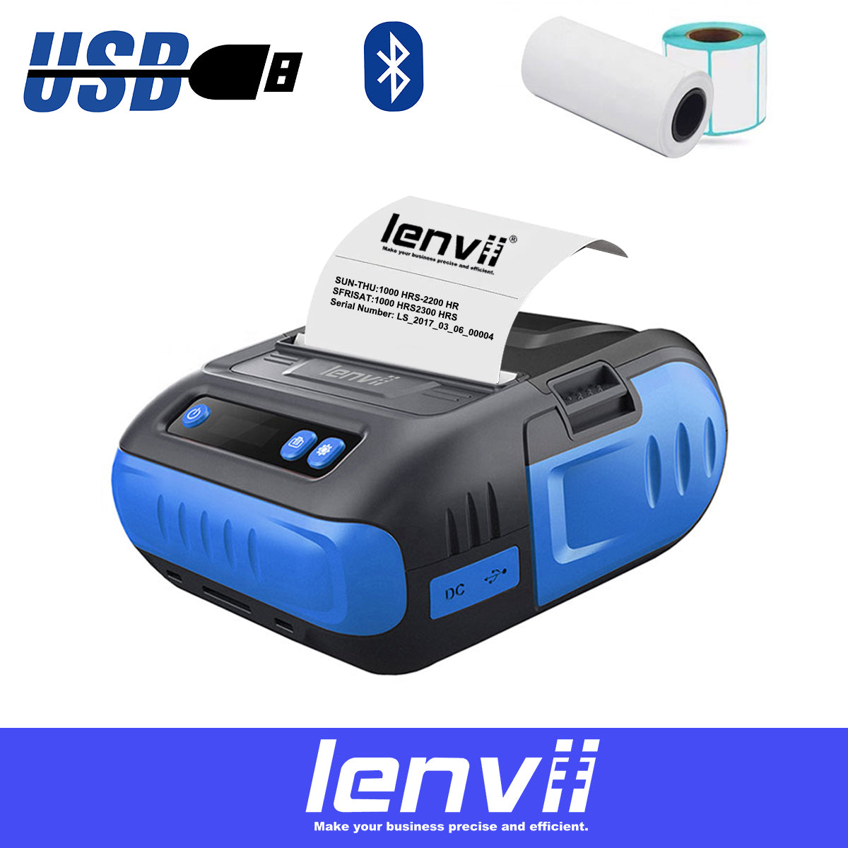 LENVII LV-378B 80mm Thermal Receipt Printer – Auto-Cutter USB/LAN/WiFi