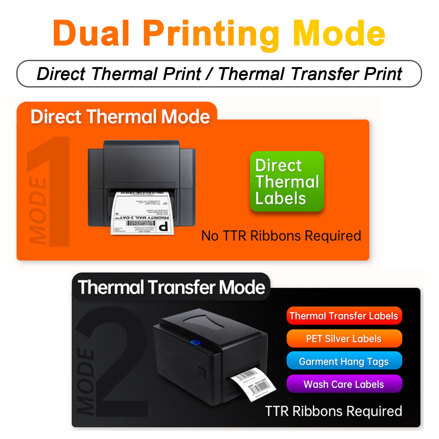 TT420 4-Inch Thermal Transfer Printer - Industrial Barcode Label Printer