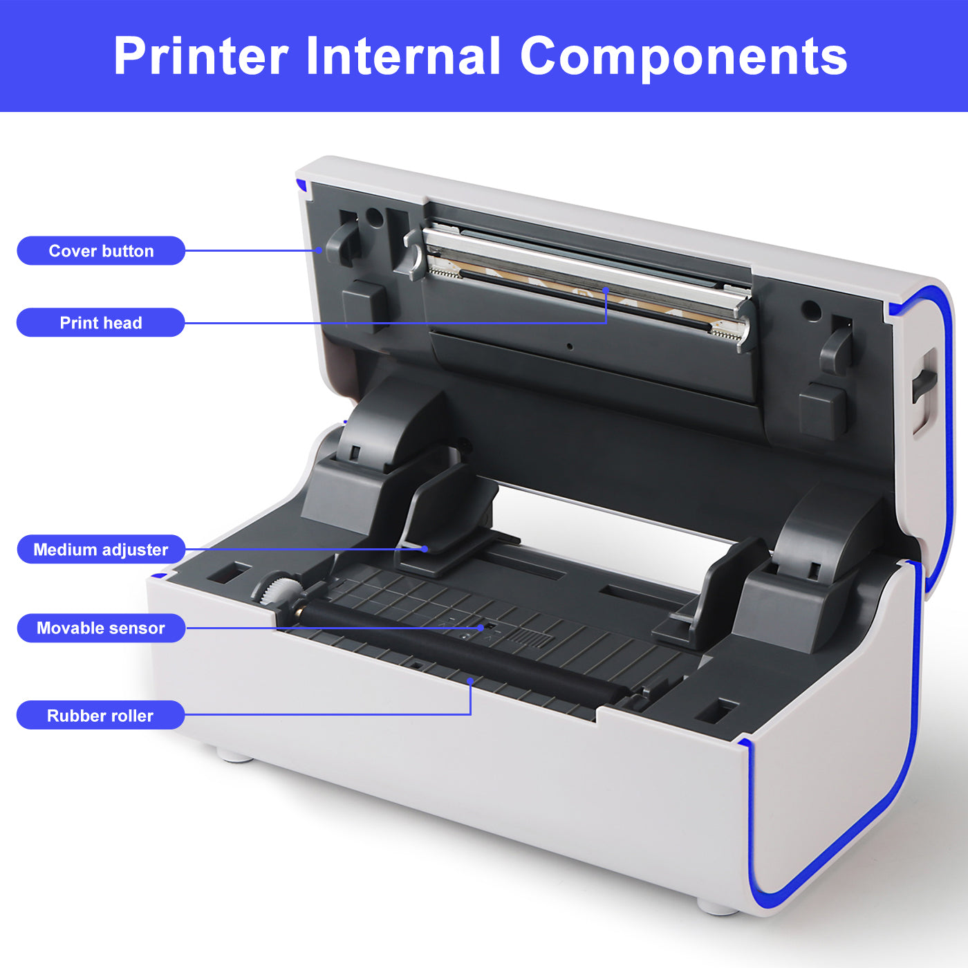 LV-1300 80mm Thermal Label Printer - USB + Bluetooth Shipping Label Printer