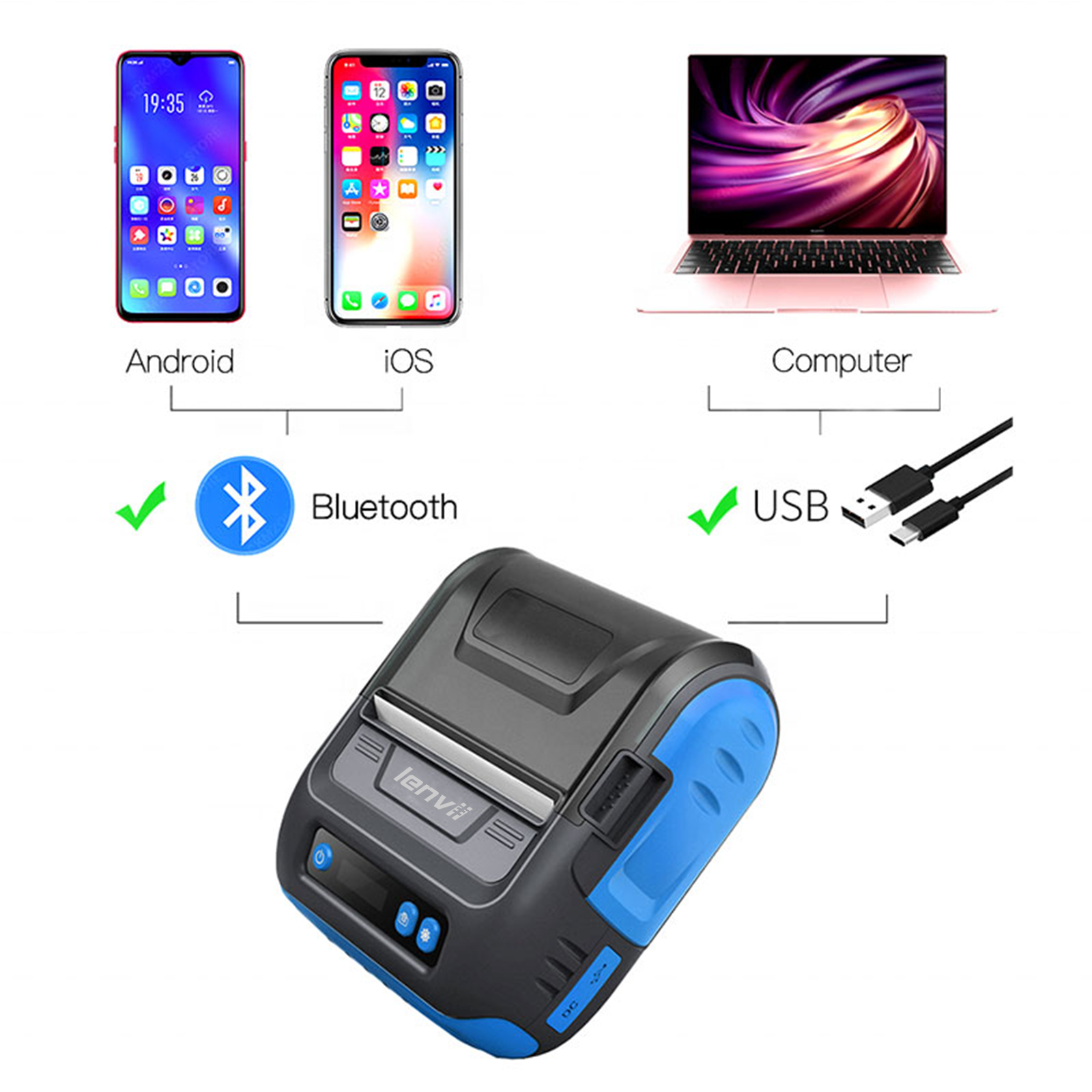 LV-378B 80mm Thermal Receipt Printer - Auto-Cutter POS Printer USB/LAN/WiFi