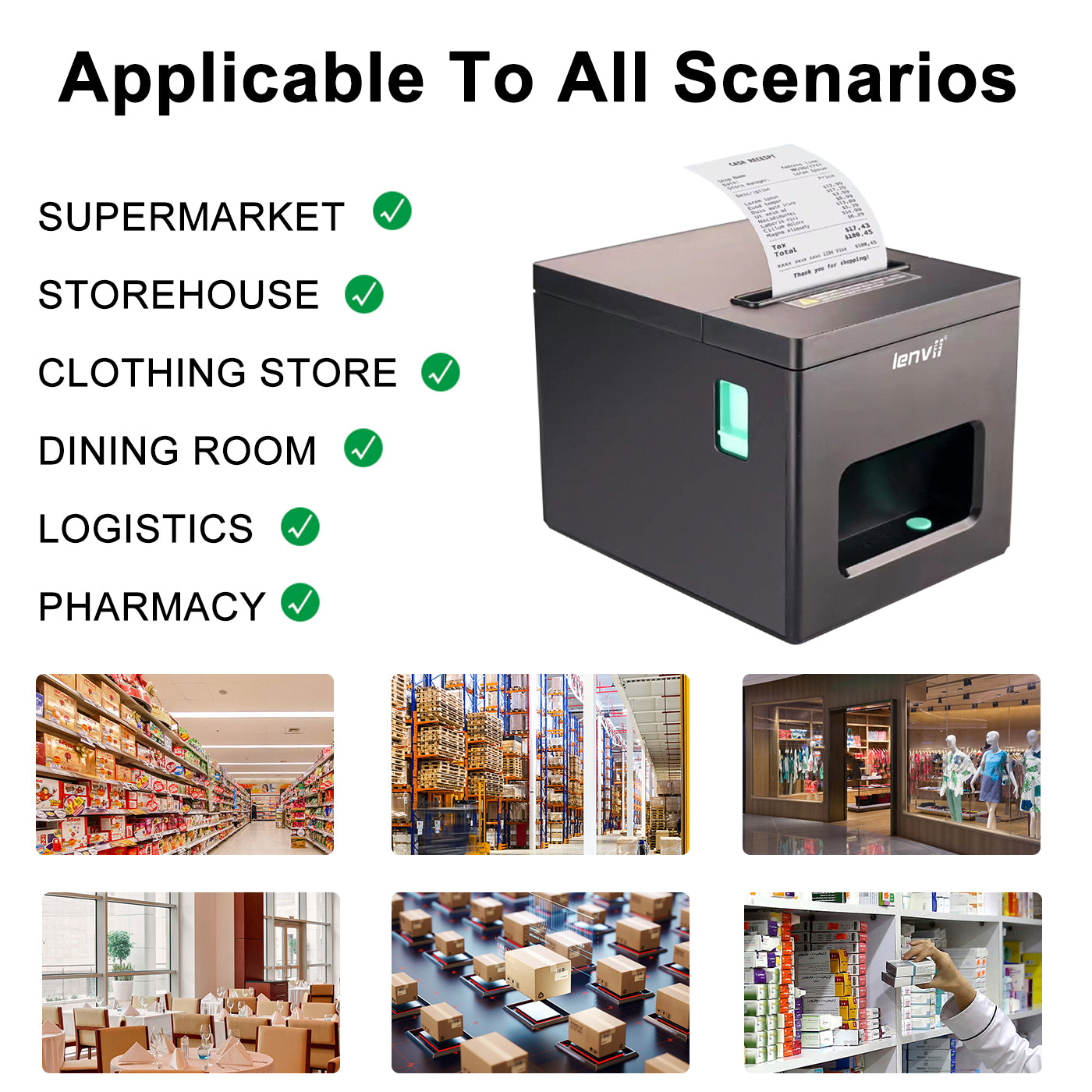 LV-R383 80mm Thermal Receipt Printer - POS Printer Multi-Interface