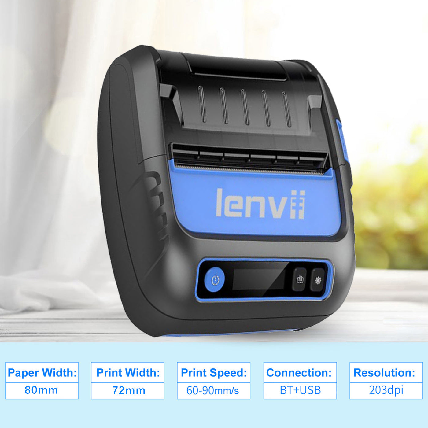 LV-399B 80mm Portable Bluetooth Label Printer - Industrial Grade
