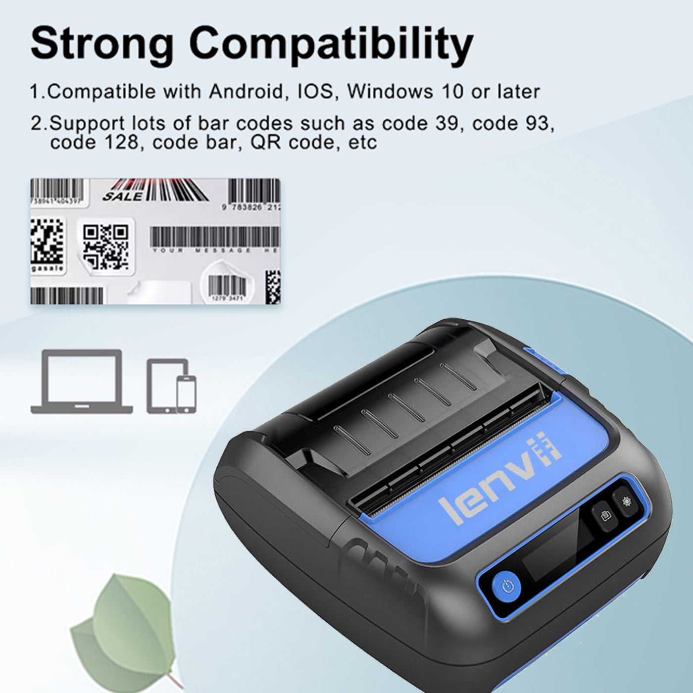 LV-399B 80mm Portable Bluetooth Label Printer - Industrial Grade