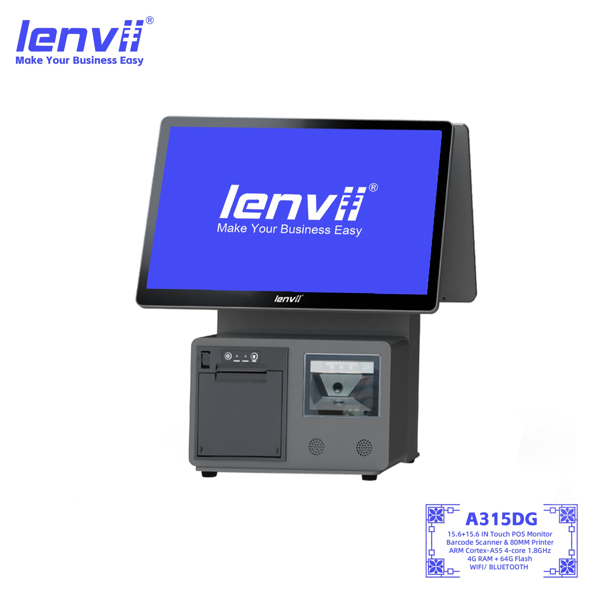 LENVII A315DG Android POS Terminal 15.6" WiFi Bluetooth