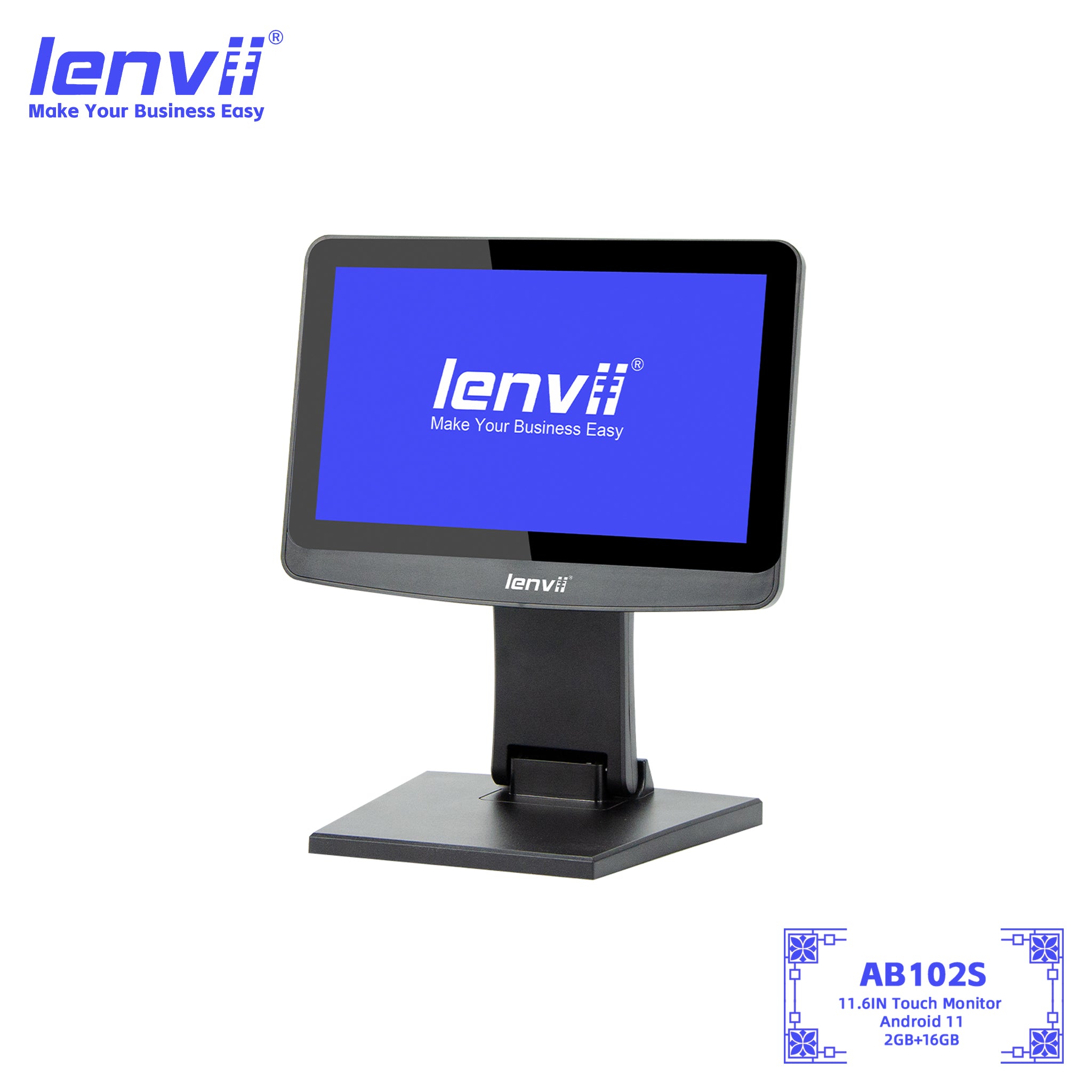 LENVII AB102S 11.6" Android POS Touch Monitor | 2GB+16GB