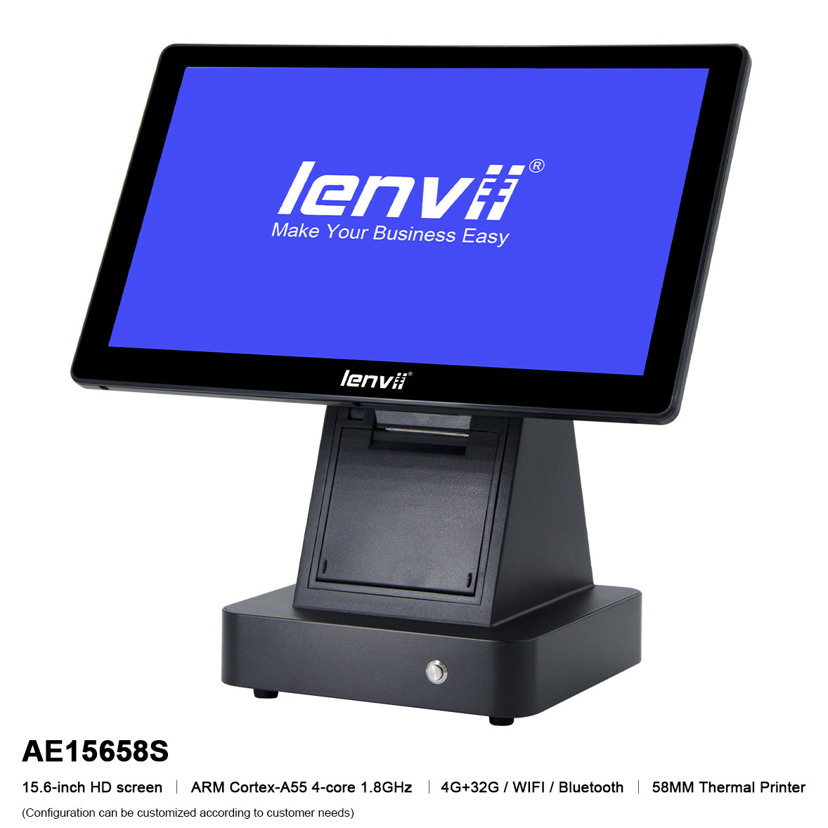 LENVII AE15658S 15.6" Android POS Touch Monitor | 4GB+32GB High-Performance Display