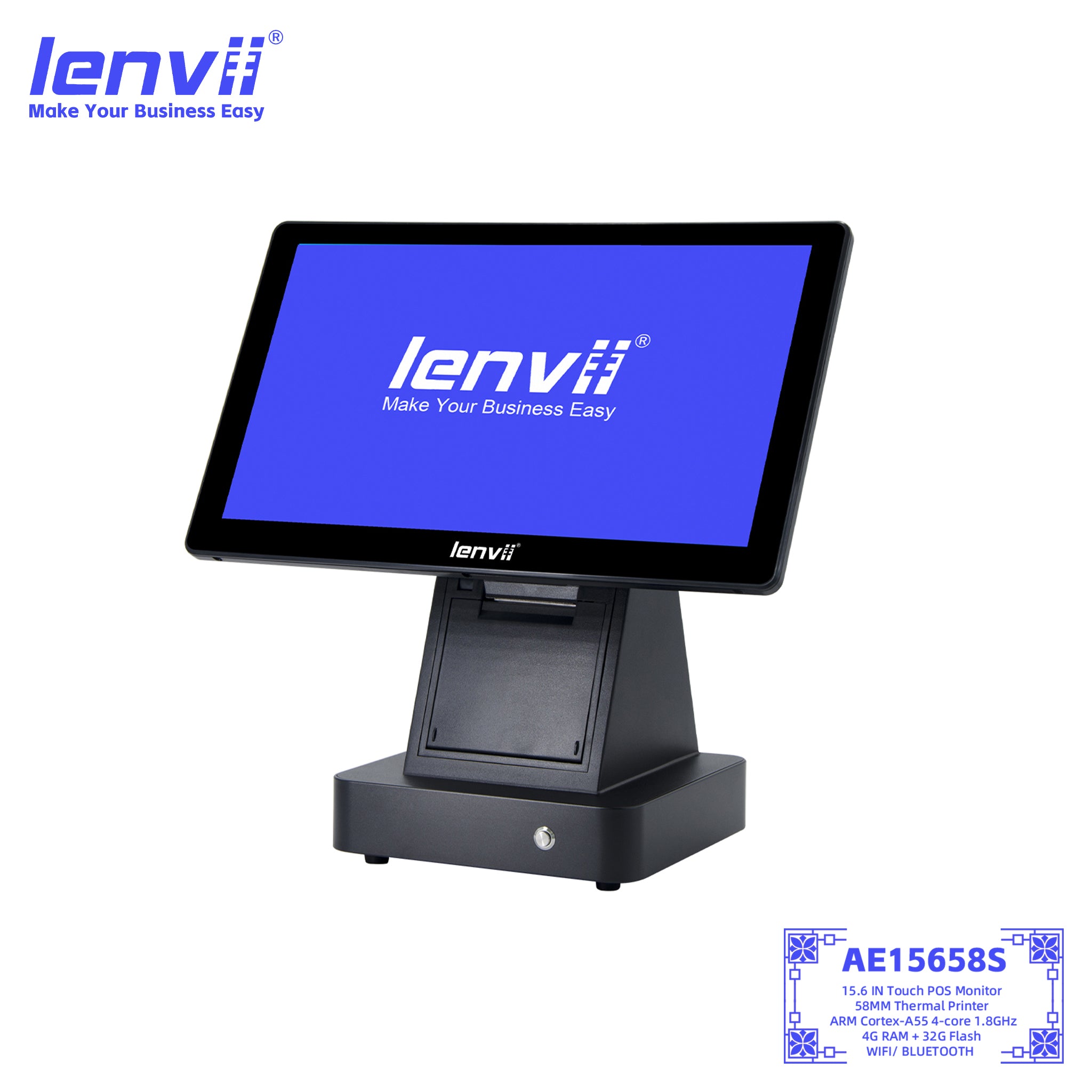 LENVII AE15658S 15.6" Android POS Touch Monitor 4GB+32GB