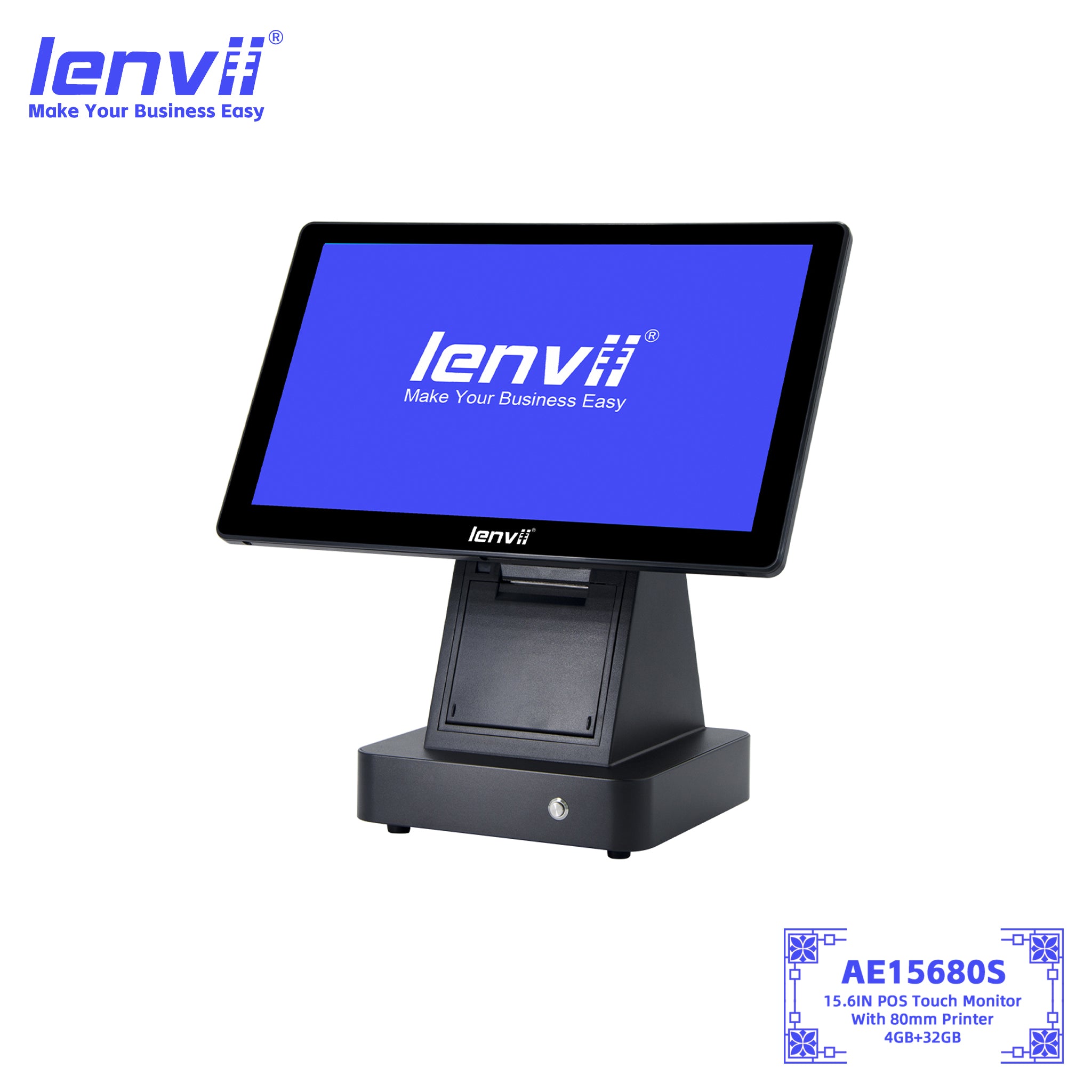 LENVII AE15680S 15.6" Touch POS Monitor | 4GB+32GB