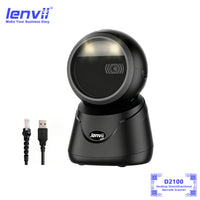 LENVII D2100 Desktop Barcode Scanner | 1D 2D QR USB Hands-Free