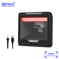 LENVII D6500 Desktop Barcode Scanner | Wired USB 1D 2D QR Reader