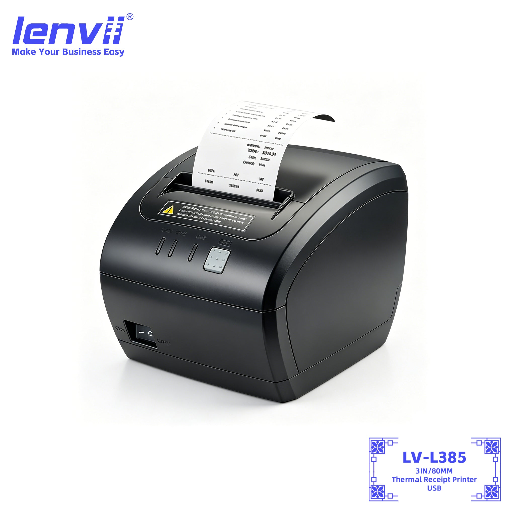 LENVII L385 3Inch/80MM Wired Thermal Receipt Printer