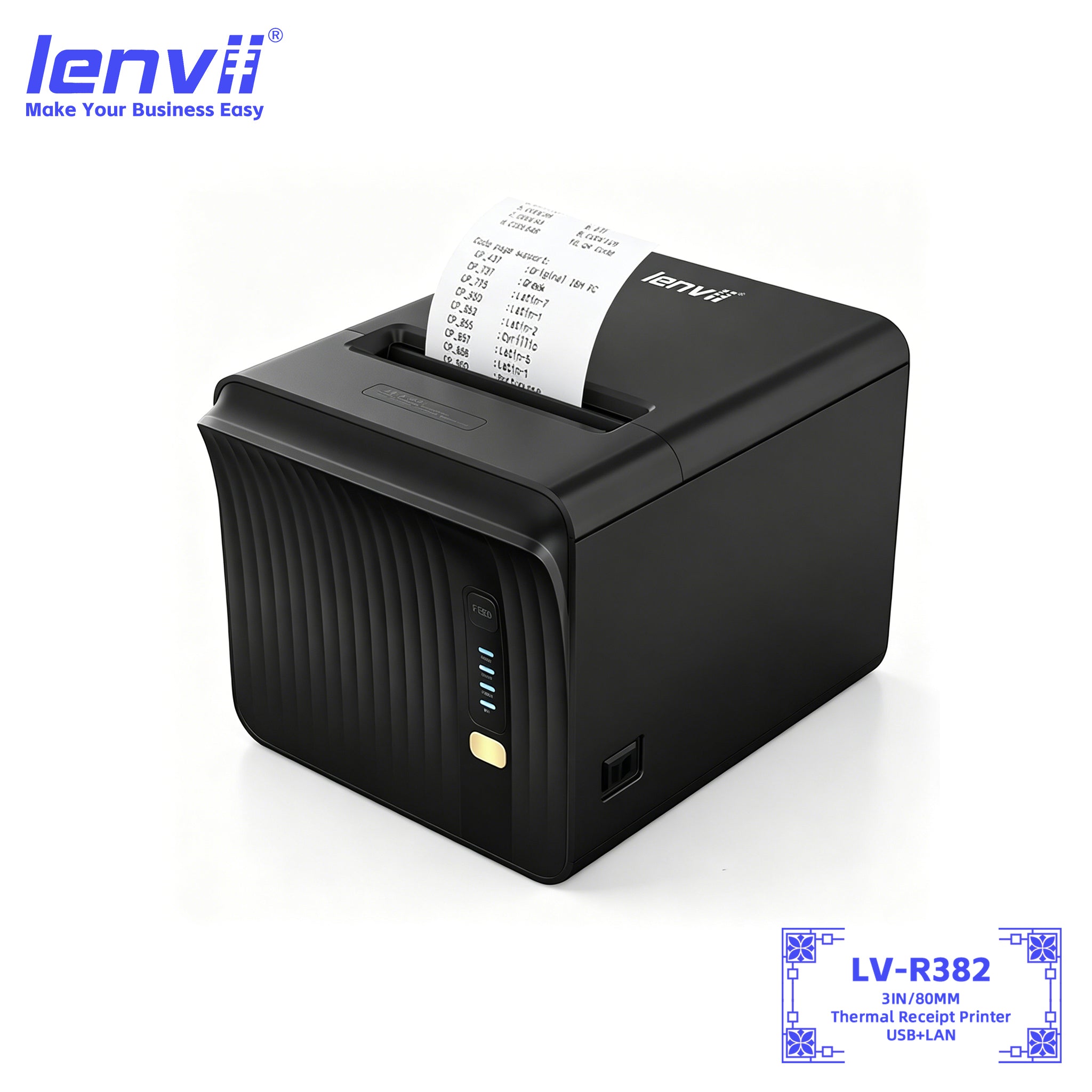 LENVII R382 80mm Wired Thermal Receipt Printer - Kiosk & POS