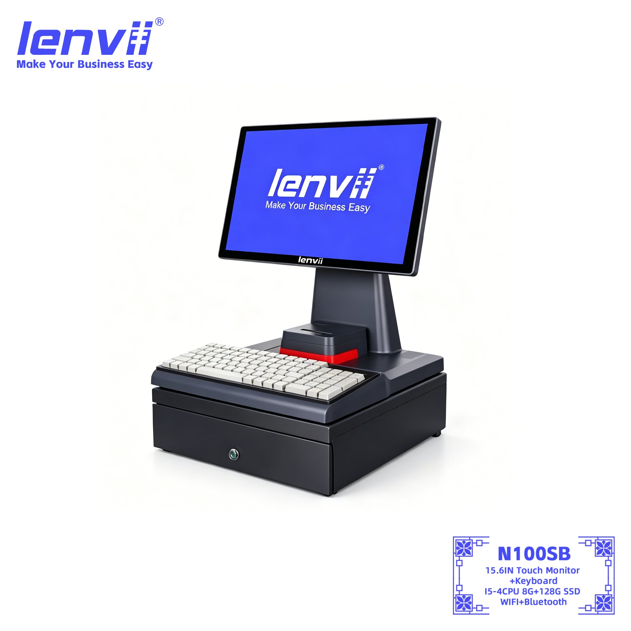 LENVII N100SB Single Screen Windows POS Terminal