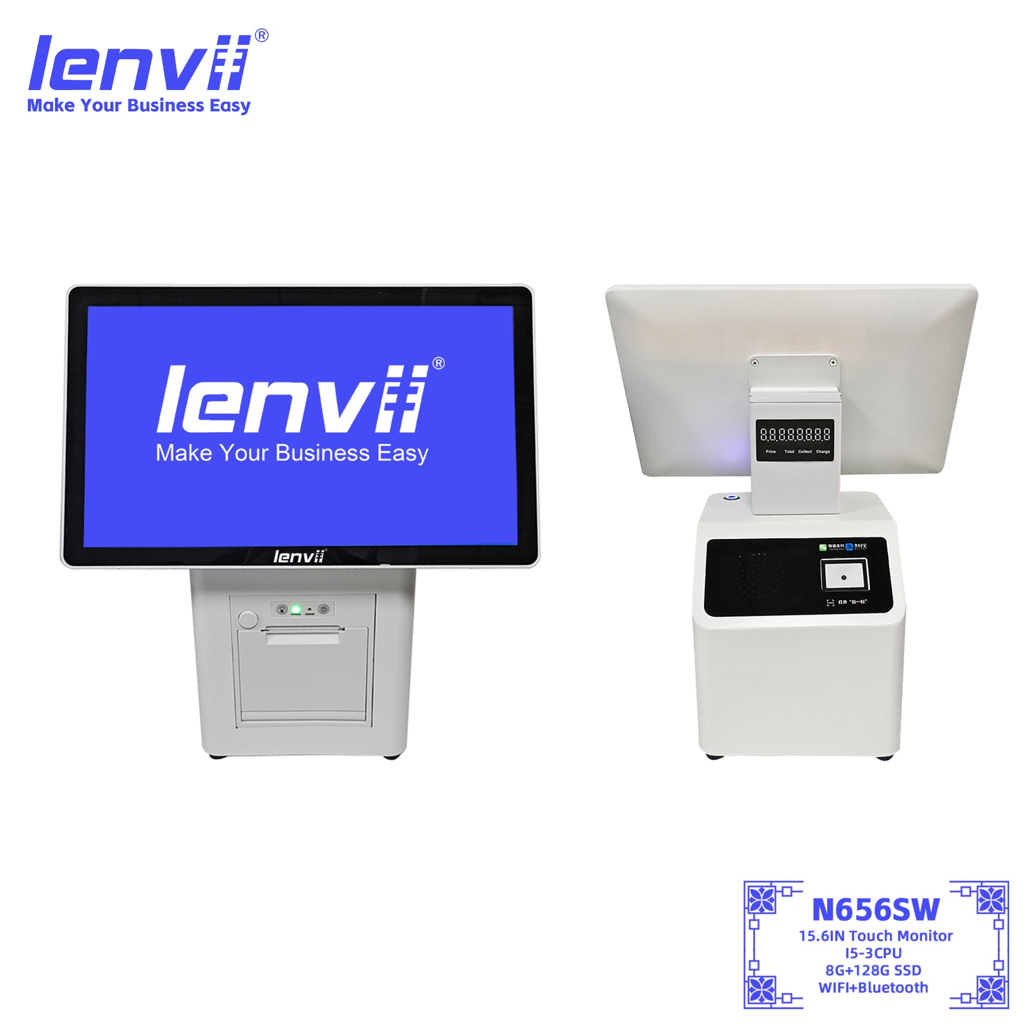 LENVII N656SW Swivel Screen Windows POS Terminal