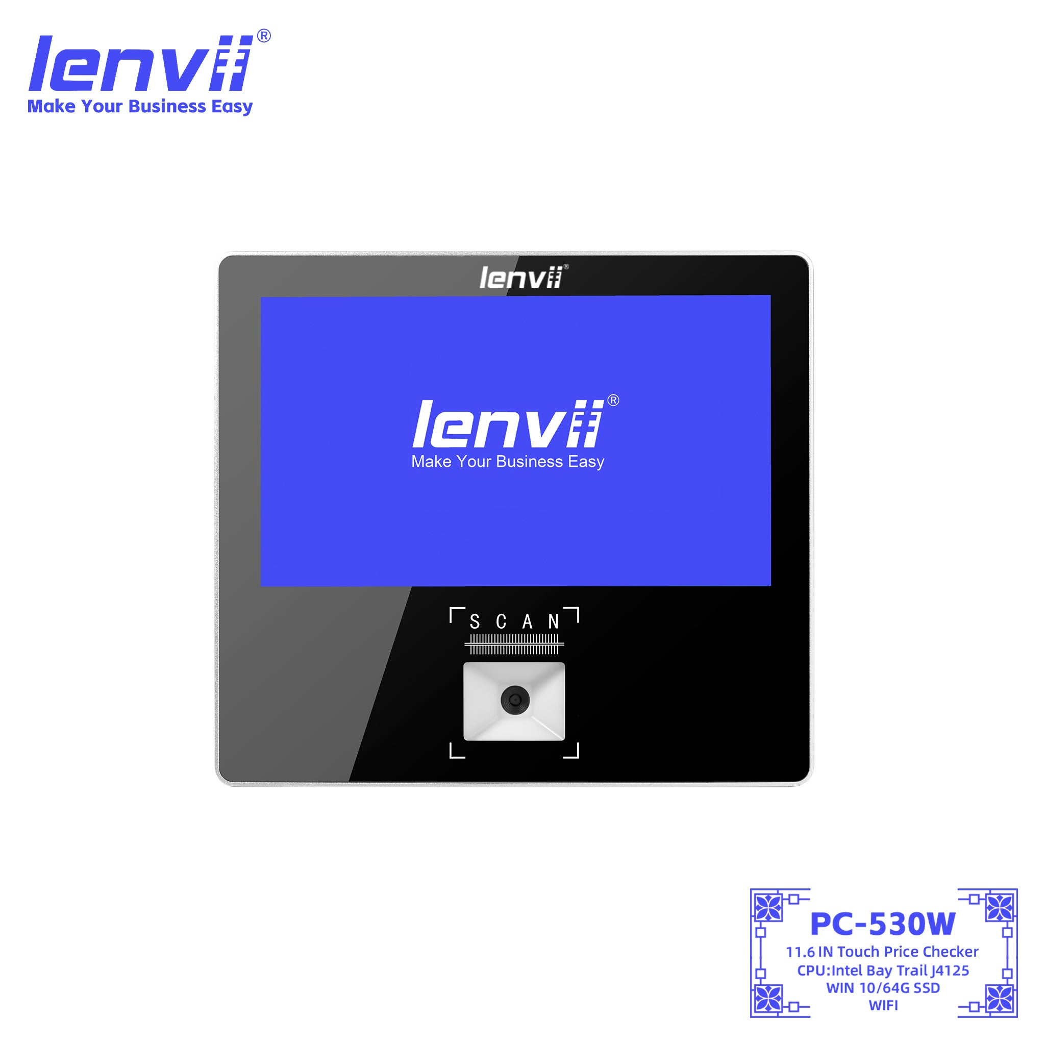 LENVII PC-530W Windows Touch Price Checker 10.1"