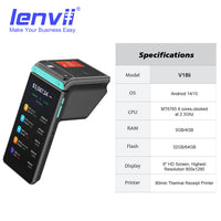 LENVII V18ii Android 14 Handheld POS Terminal | 3GB+32GB